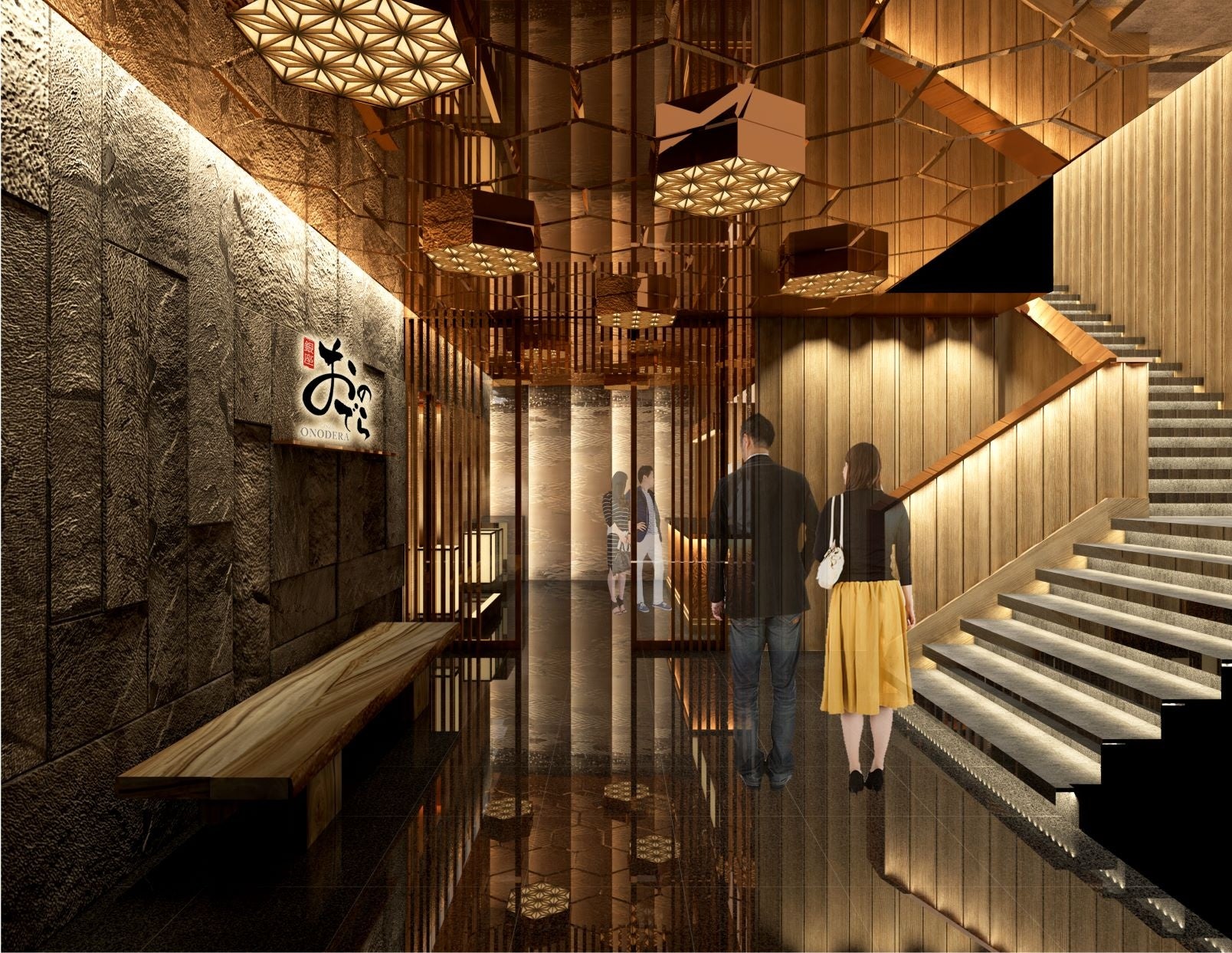 ※「廻転鮨 銀座おのでら 大阪店」内観完成イメージCG