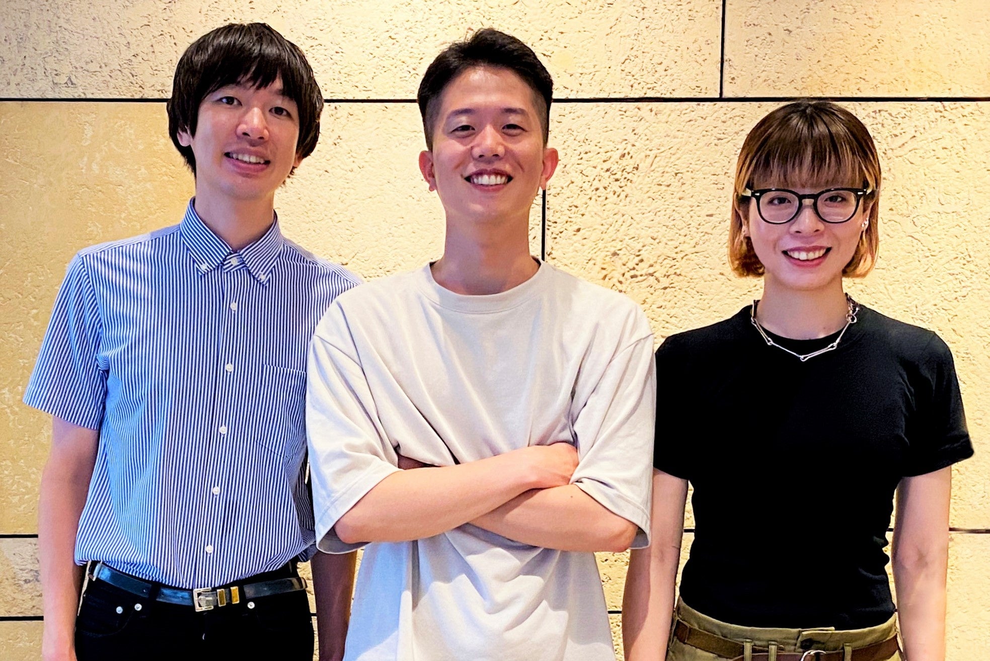 「からとへ」プロジェクトメンバー  （左から）四方（シェフパティシエ）／江藤（チームリーダー）／島田（クリエーター）