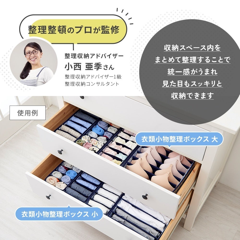 【12月中旬納品】まいページ 引き出しやクローゼットをすっきり整頓！「衣類小物整理ボックス