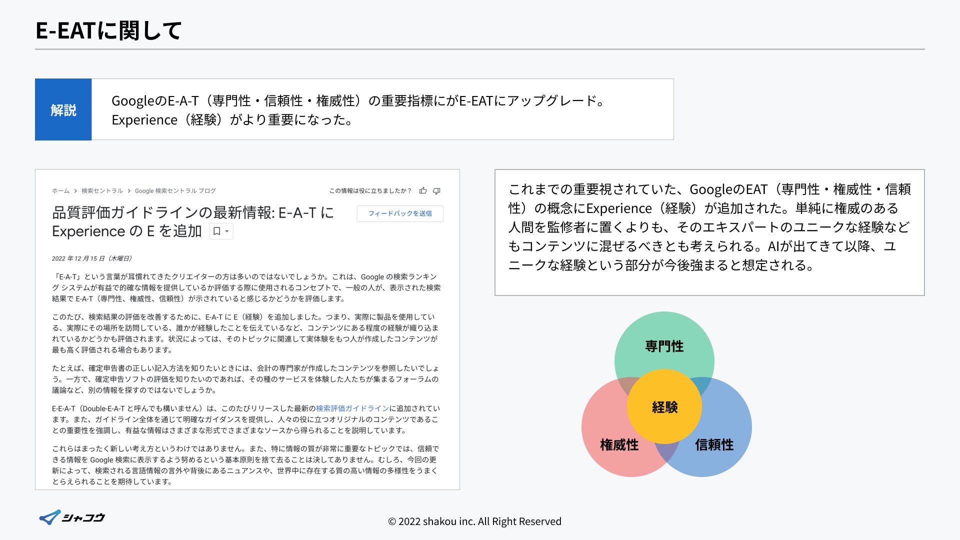 新評価基準E-E-A-T