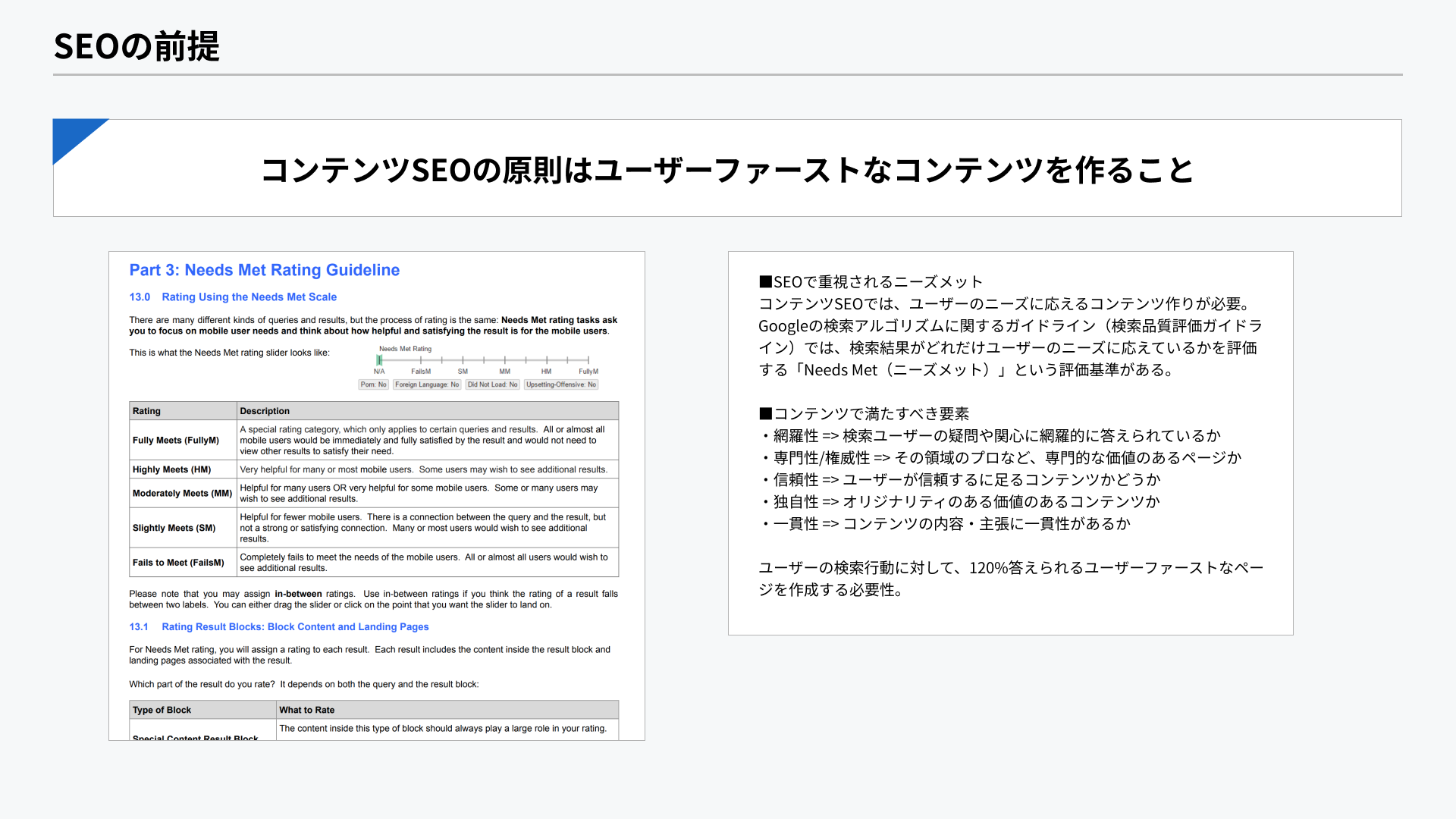 Googleの評価基準