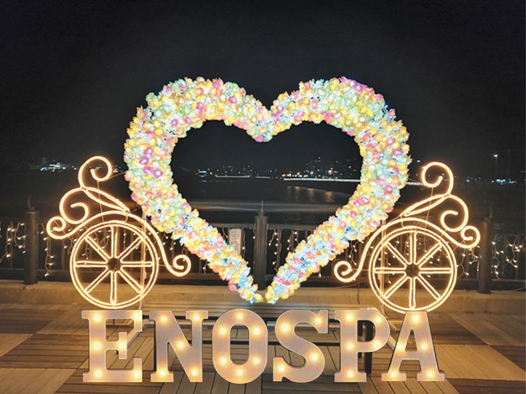 ハートオブジェ+マーキーサイン(イメージ)