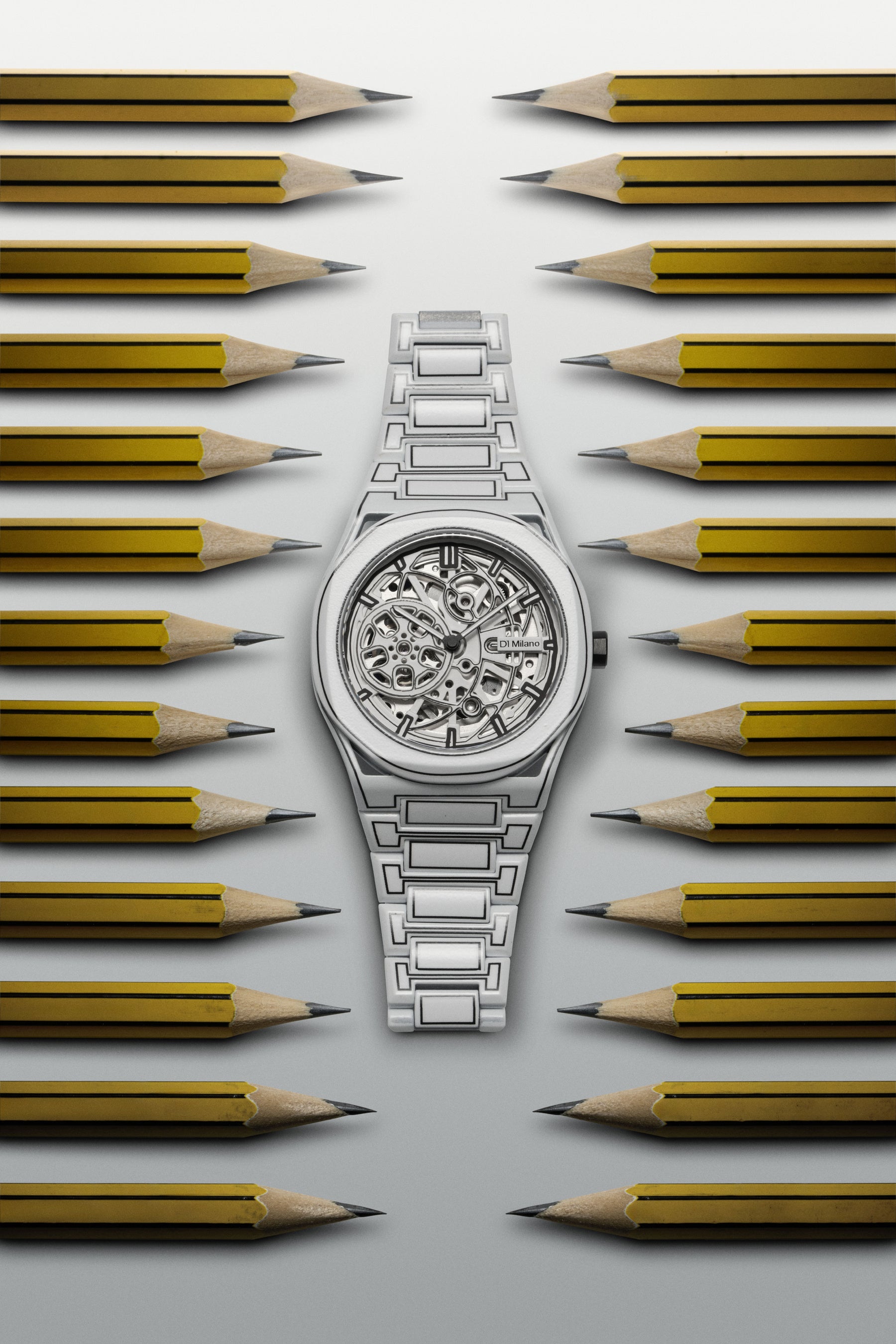 D1 MILANO、新作スケルトンウォッチ2型登場 / 白と黒、想像と精密が