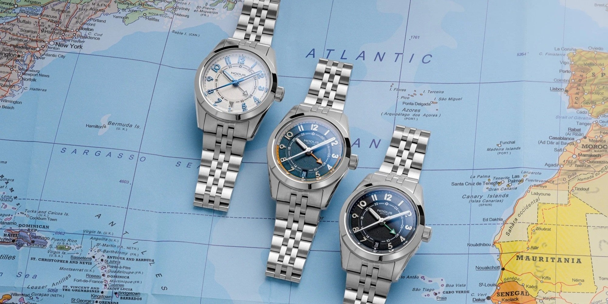 LA発「Nodus Watches」 – 異なる個性を持つ5モデルが登場GMT機能を備えた「Sector II GMT」/天然石文字盤が目を引く「Sector II Sport」