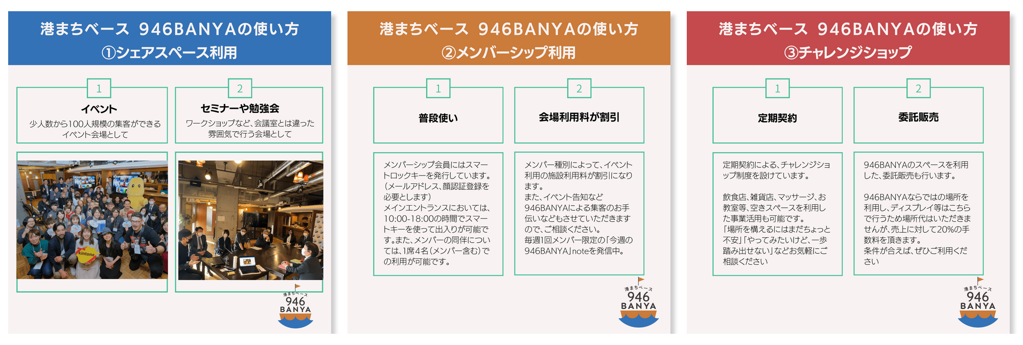 946BANYAの3つの利用方法
