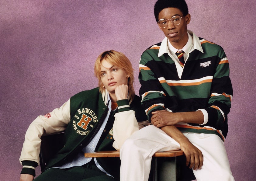 Stranger Things x H&M 左から ベースボールジャケット¥9,999 リラックスフィットコットンラガーシャツ¥2,999