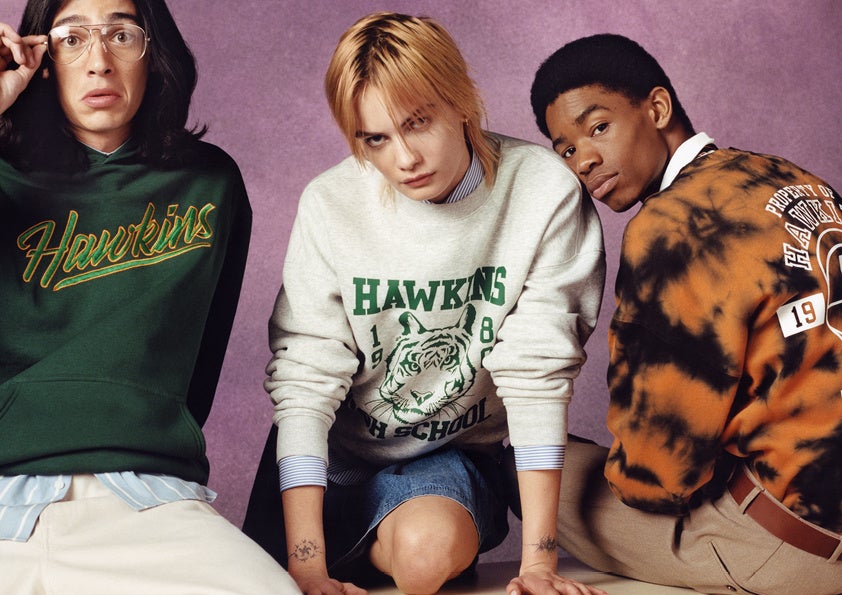 Stranger Things x H&M 左から リラックスフィットスウェットパーカ¥4,999 リラックスフィットスウェットシャツ¥2,999 リラックスフィットスウェットシャツ¥2,999