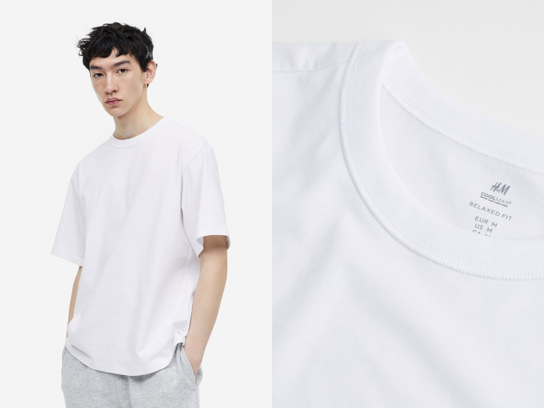 H&M 2023年最新メンズウェア ベーシックアイテム 「COOLMAX®(クールマックス)」 リラックスフィットTシャツ ¥1,799
