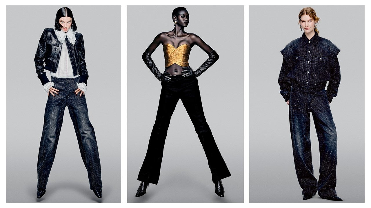 左ブラウス￥9,999 ジャケット￥39,999​ デニム￥29,999 ​ブーツ￥34,999 中トップス￥9,999 ​グローブ￥8,999​ パンツ￥16,999​ ブーツ￥34,999​&nbsp; 右ジャケット￥34,999 ​パンツ￥29,999