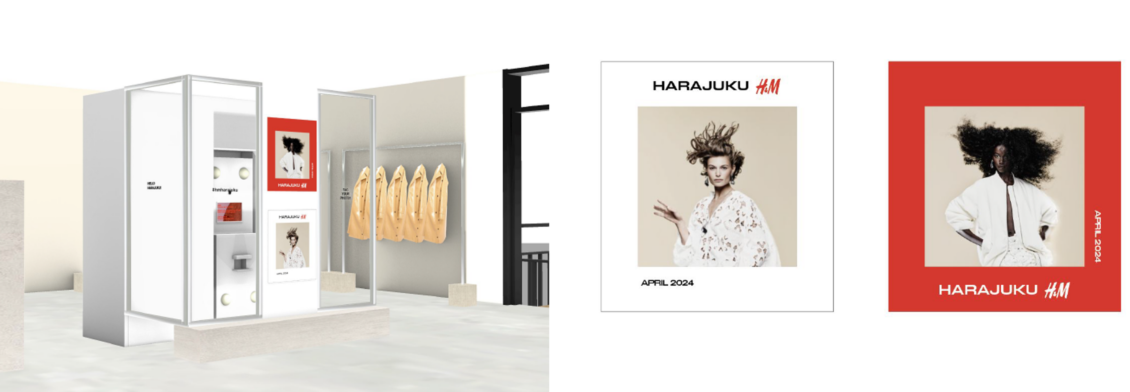 H&Mメンバー会員様にお楽しみいただけるH&M 原宿店の特別仕様のフォトブース