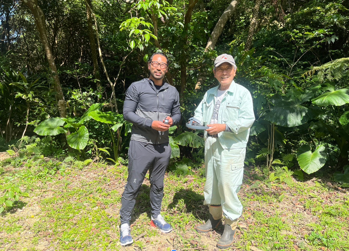 本部りーじ農園と脳波計