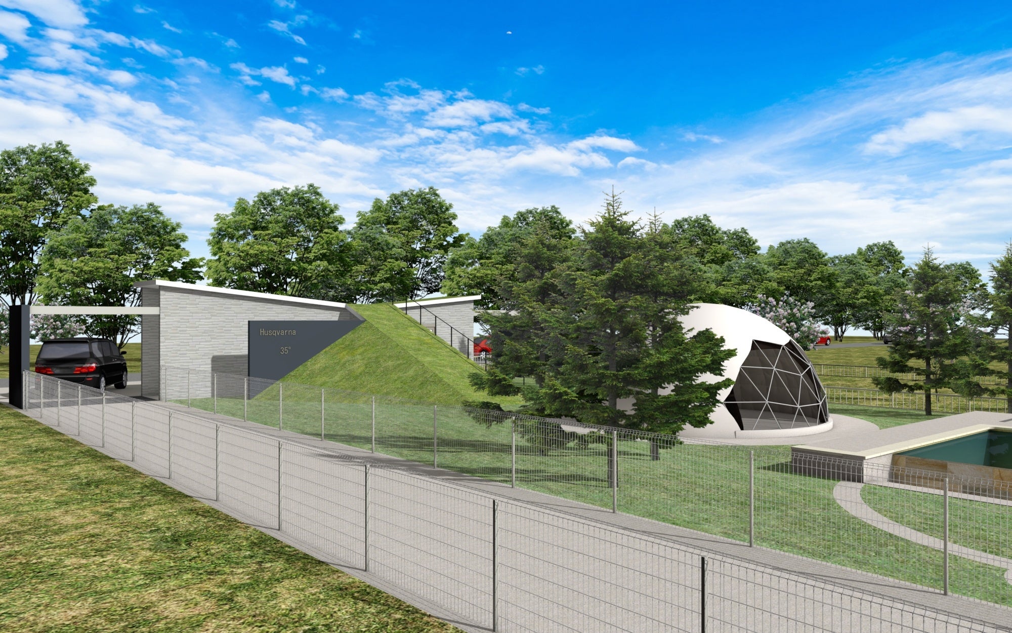 透水性舗装材ドライテックを採用