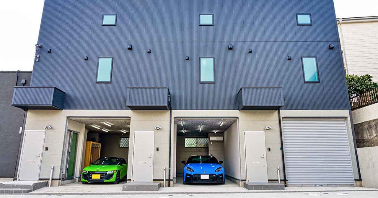 ガレージタイプのサウナ付き賃貸住宅