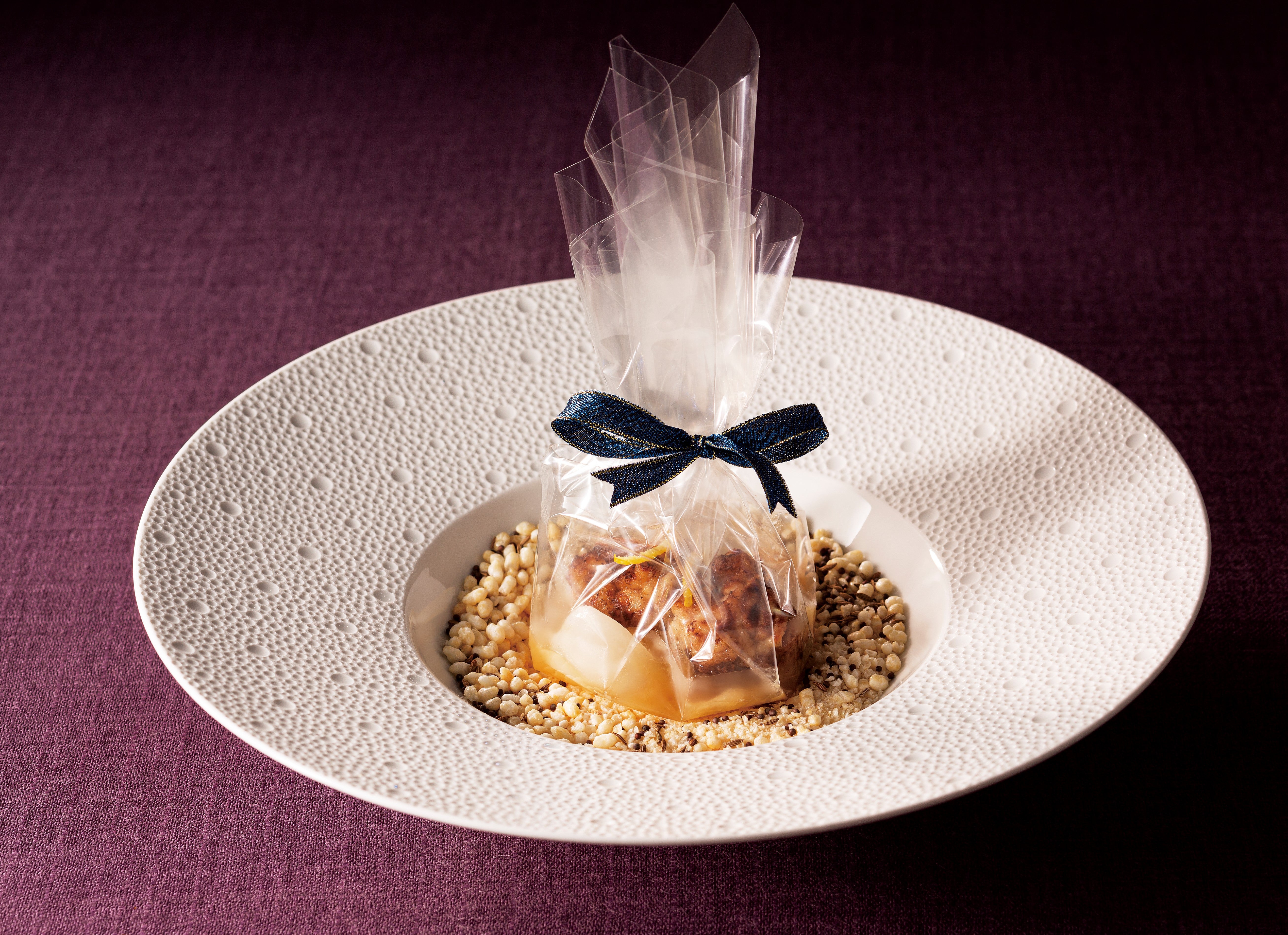 スープ 鱈白子のムニエルと蕪のコンフィ 柚子の香り