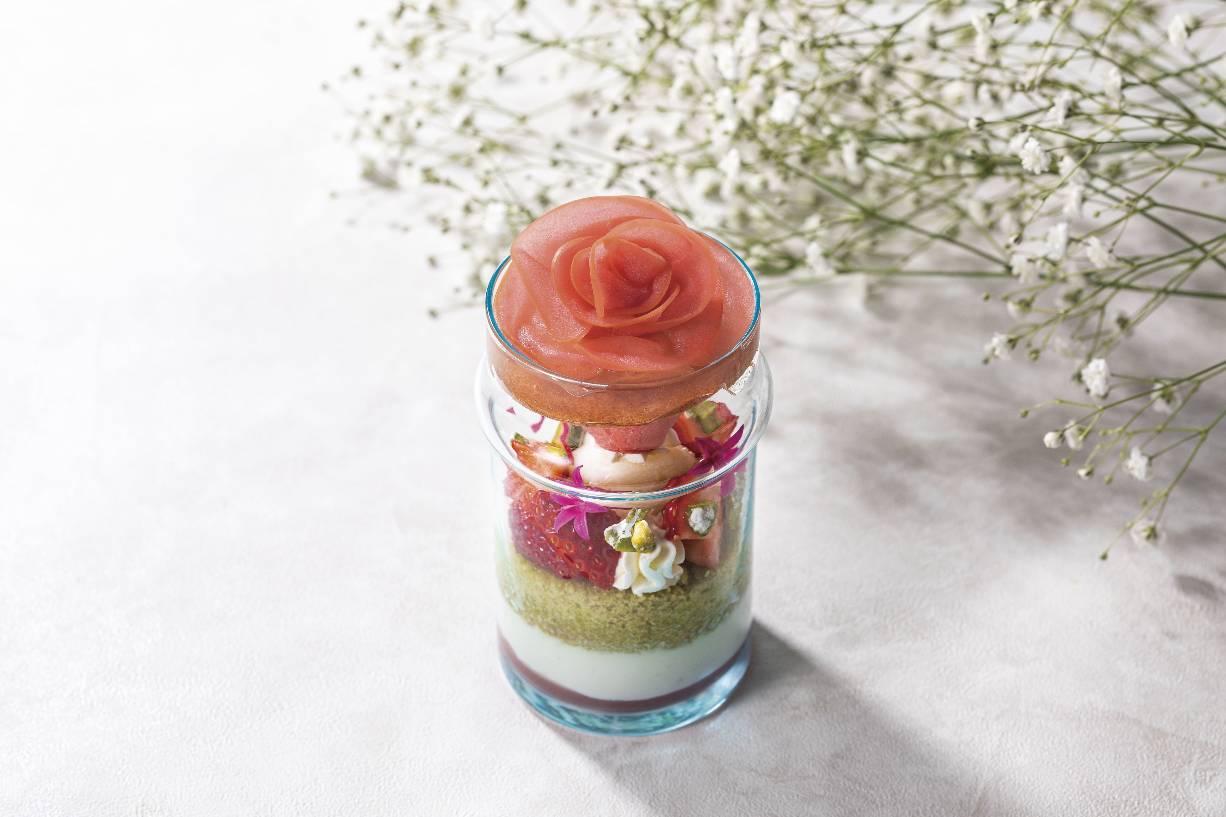 アップルローズのグラスデザート
