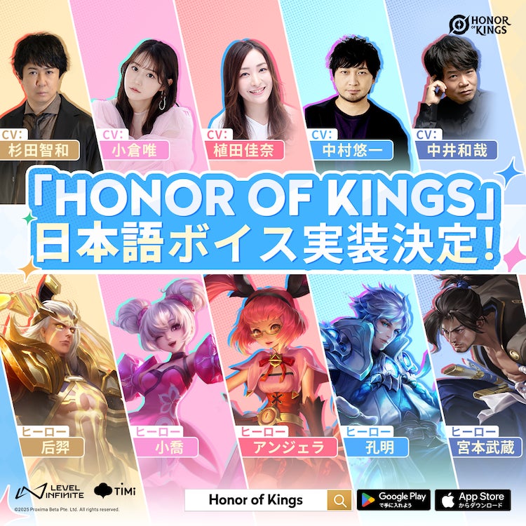 人気MOBA『Honor of Kings』日本語ボイス追加!中村悠一、杉田智和ら豪華声優陣が出演! 人気MOBA『Honor of Kings』日本語ボイス追加!中村悠一、杉田智和ら豪華声優陣が出演!