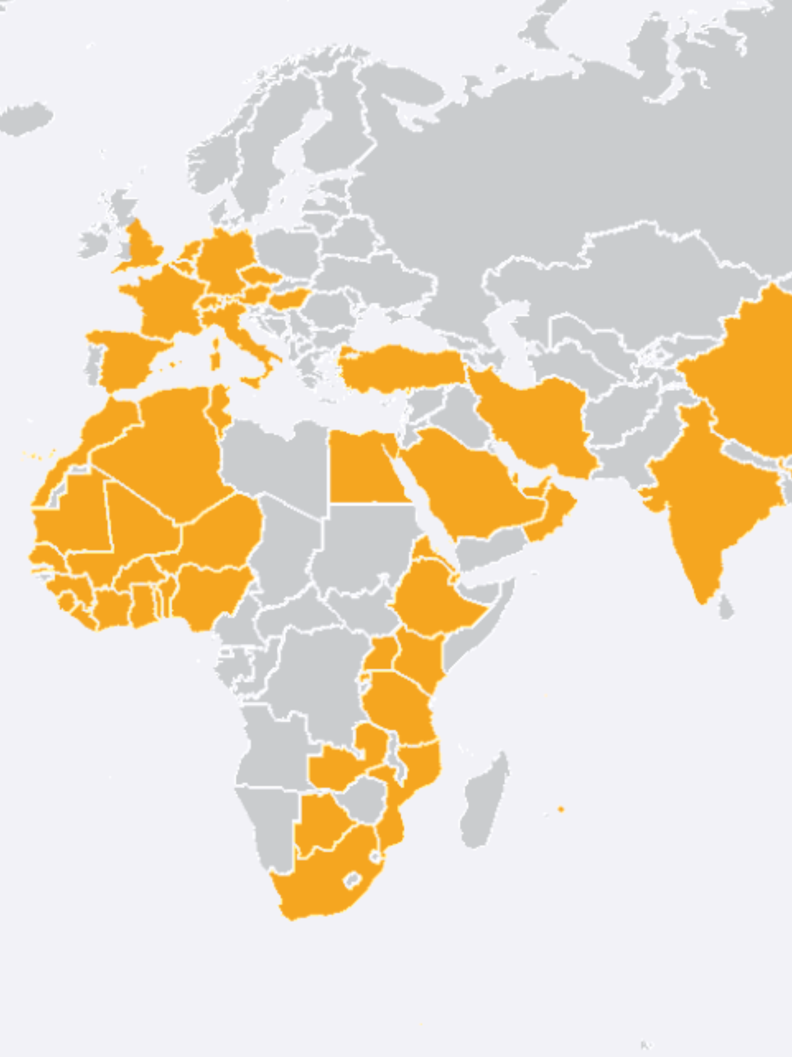 黄色の国は創業者が訪問したことがある国です。