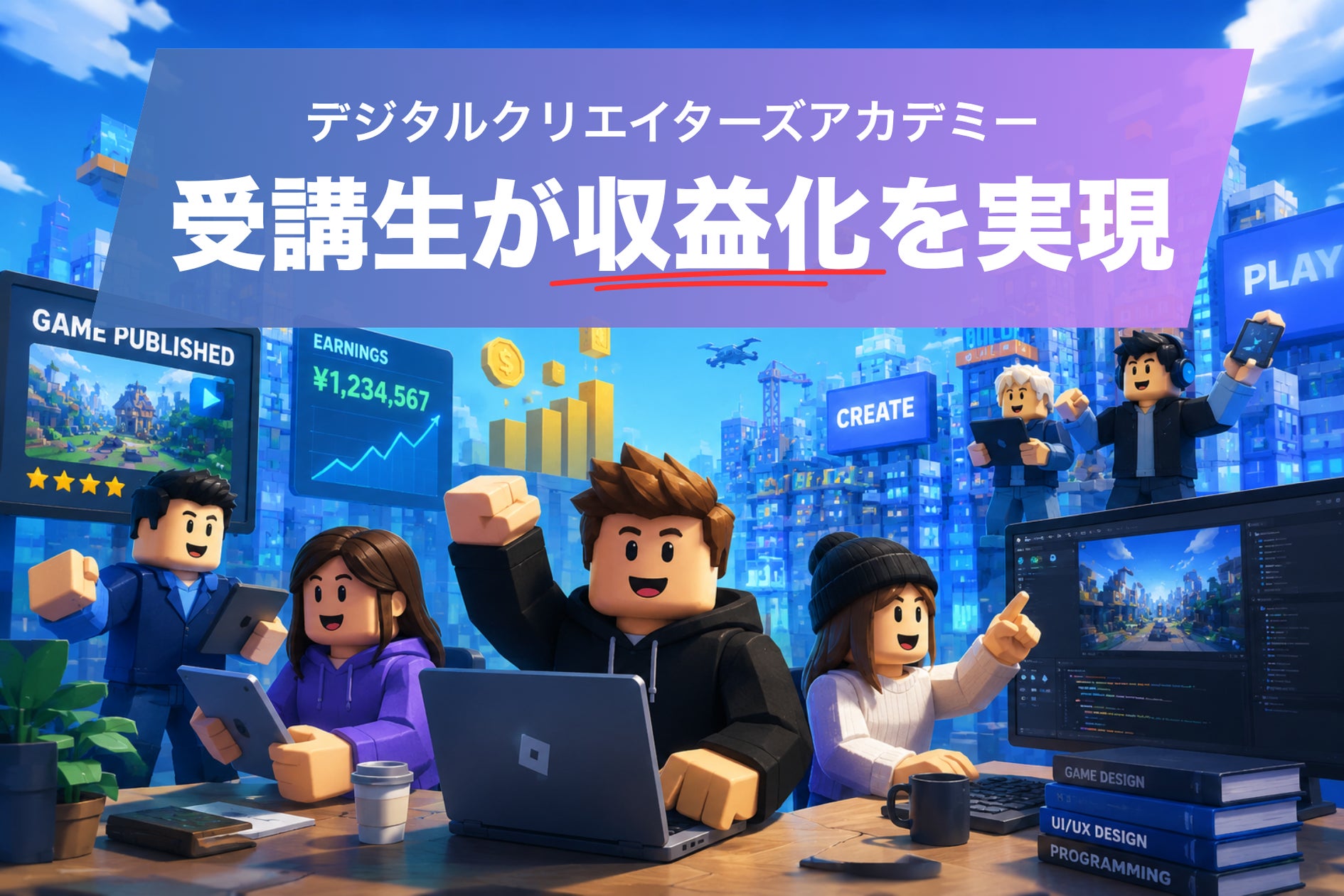 Robloxで稼ぐ!DCA受講生、世界公開&収益化達成 Robloxで稼ぐ!DCA受講生、世界公開&収益化達成