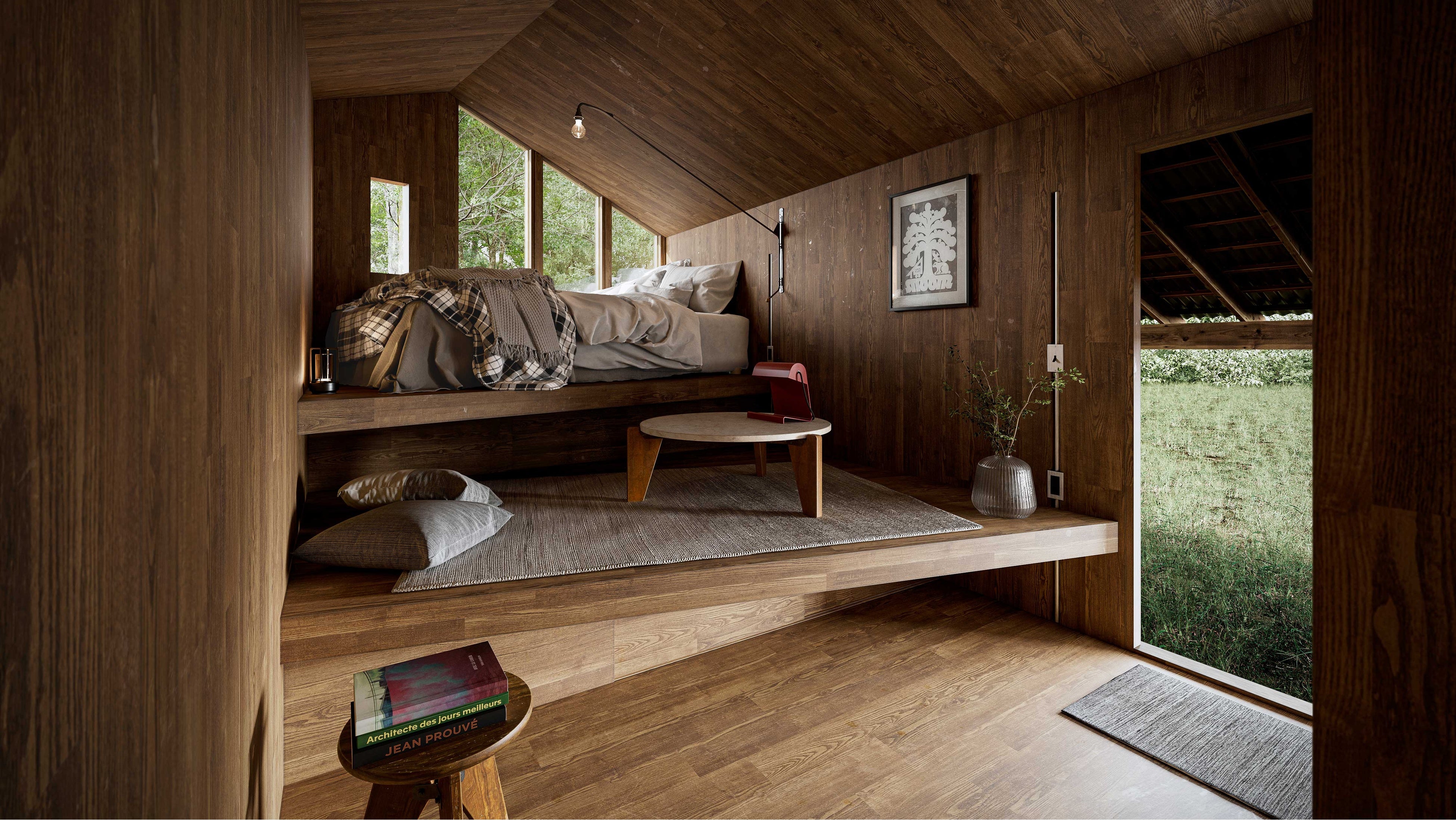 Earthboatの内部、ベッド