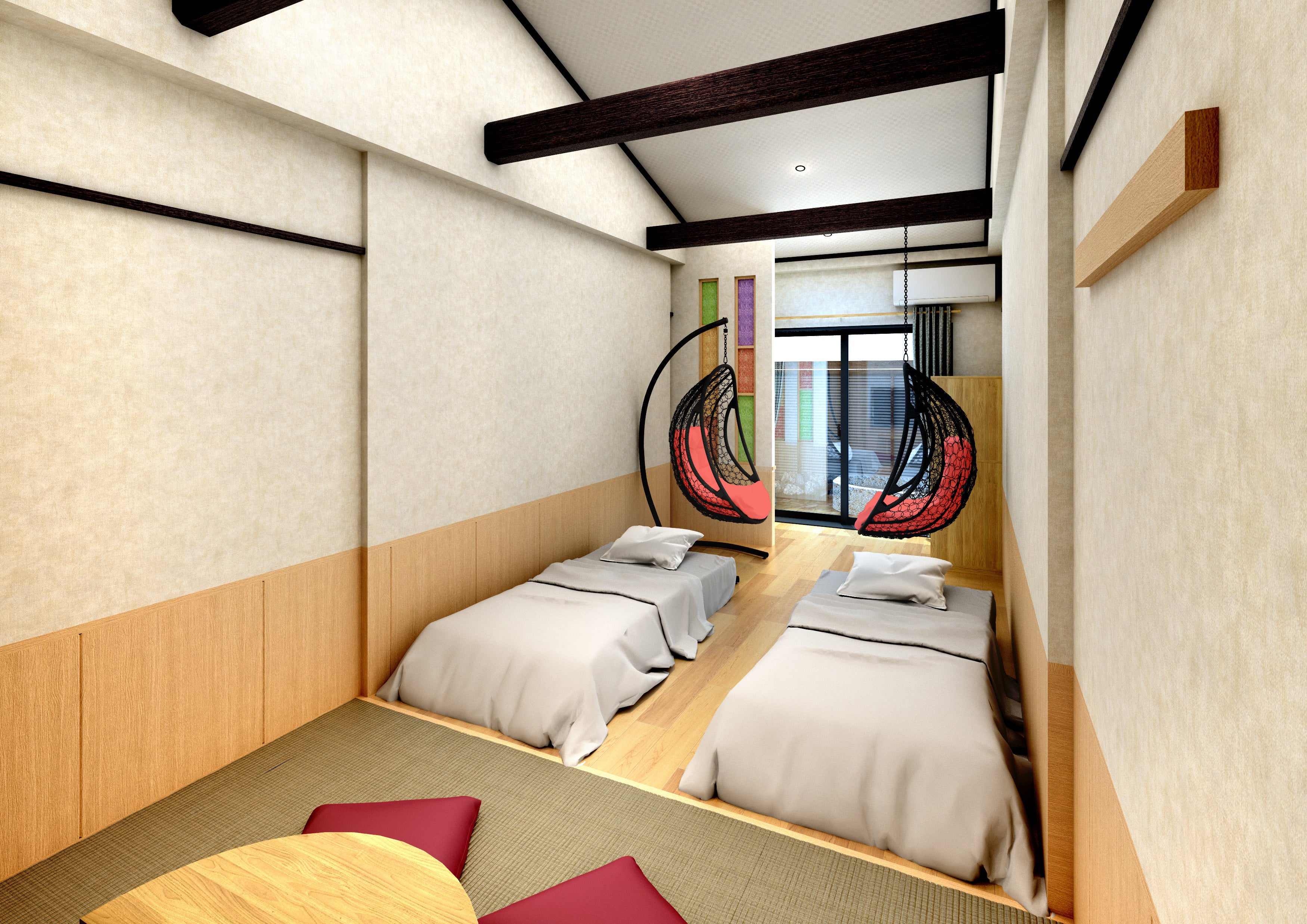 ハンキングチェアでよりゆったりとした滞在を