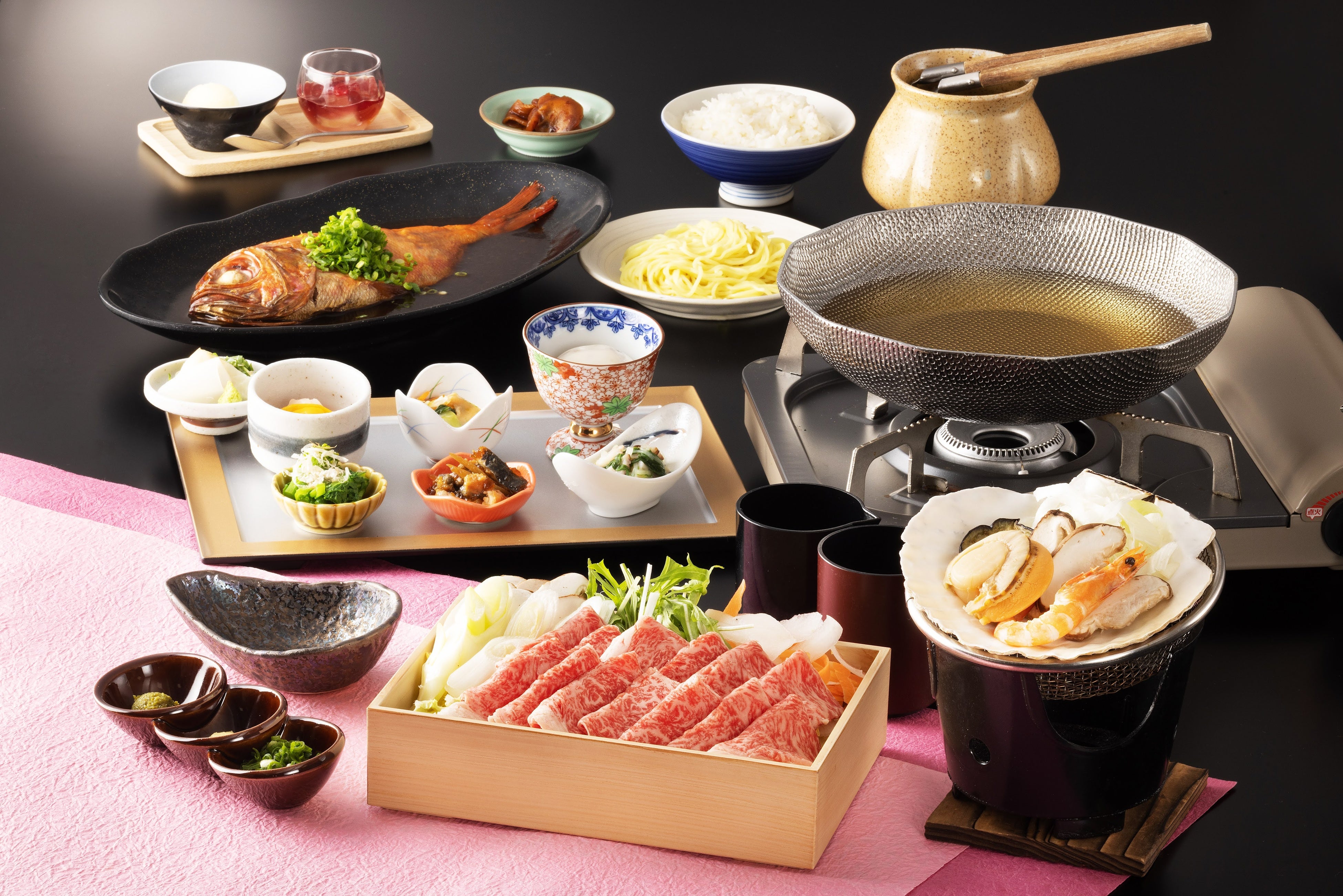 米沢牛を使用したしゃぶしゃぶが人気の夕食(イメージ)