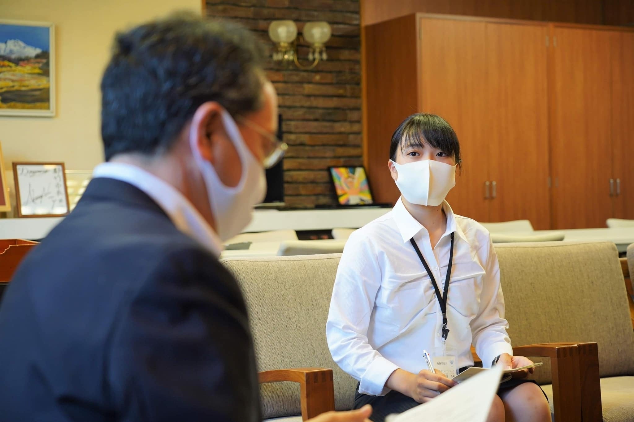 市長室での一コマ