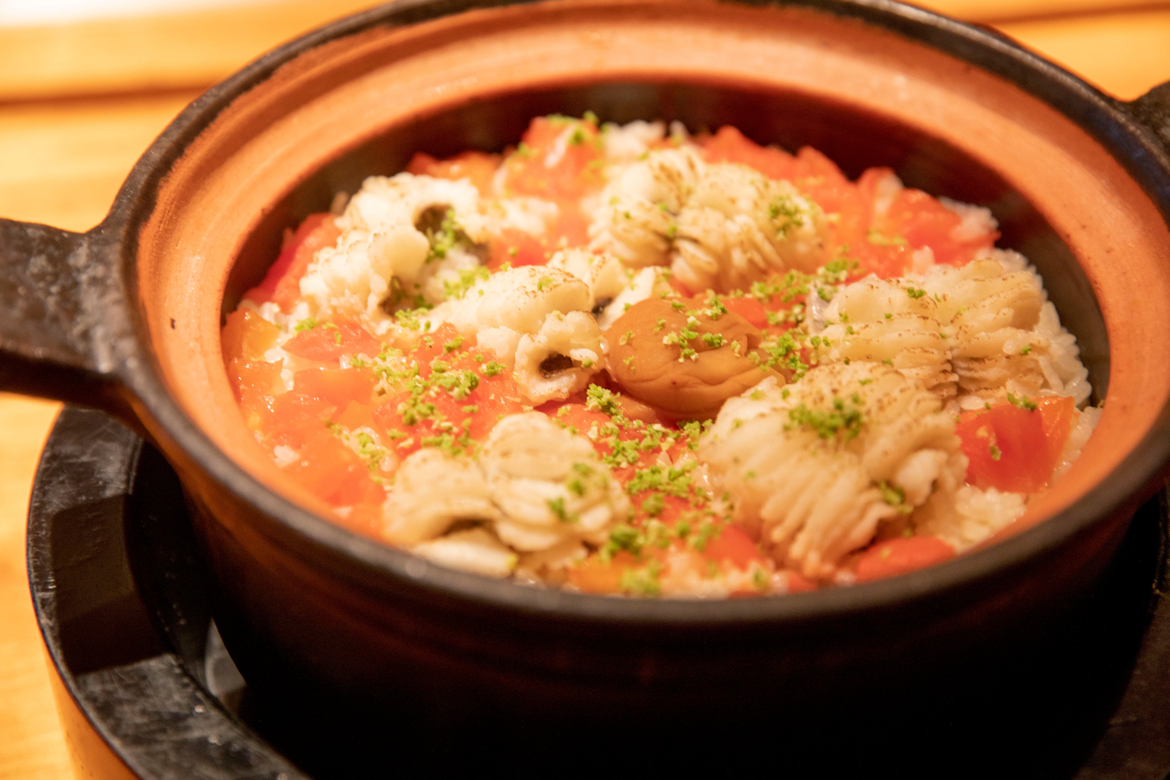 飛騨トマトと鱧の炊き込みご飯