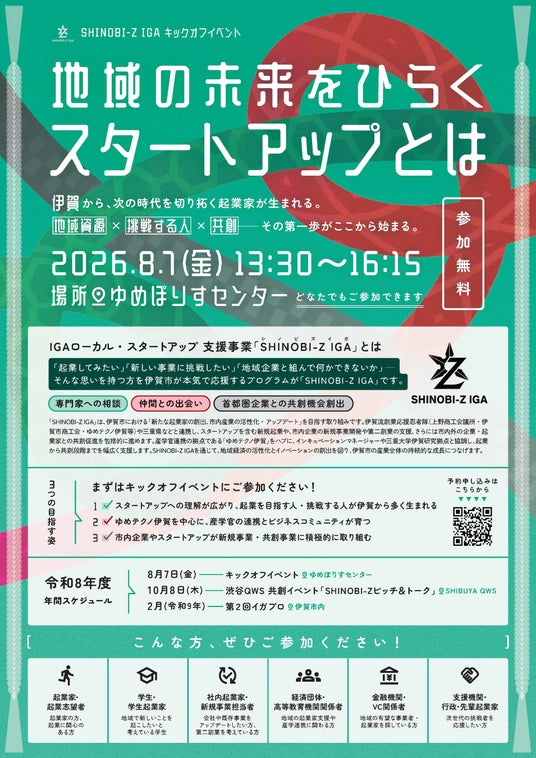 【三重県 伊賀市】ローカル・スタートアップ支援事業 SHINOBI-Z IGA キックオフイベント開催 【三重県 伊賀市】ローカル・スタートアップ支援事業 SHINOBI-Z IGA キックオフイベント開催