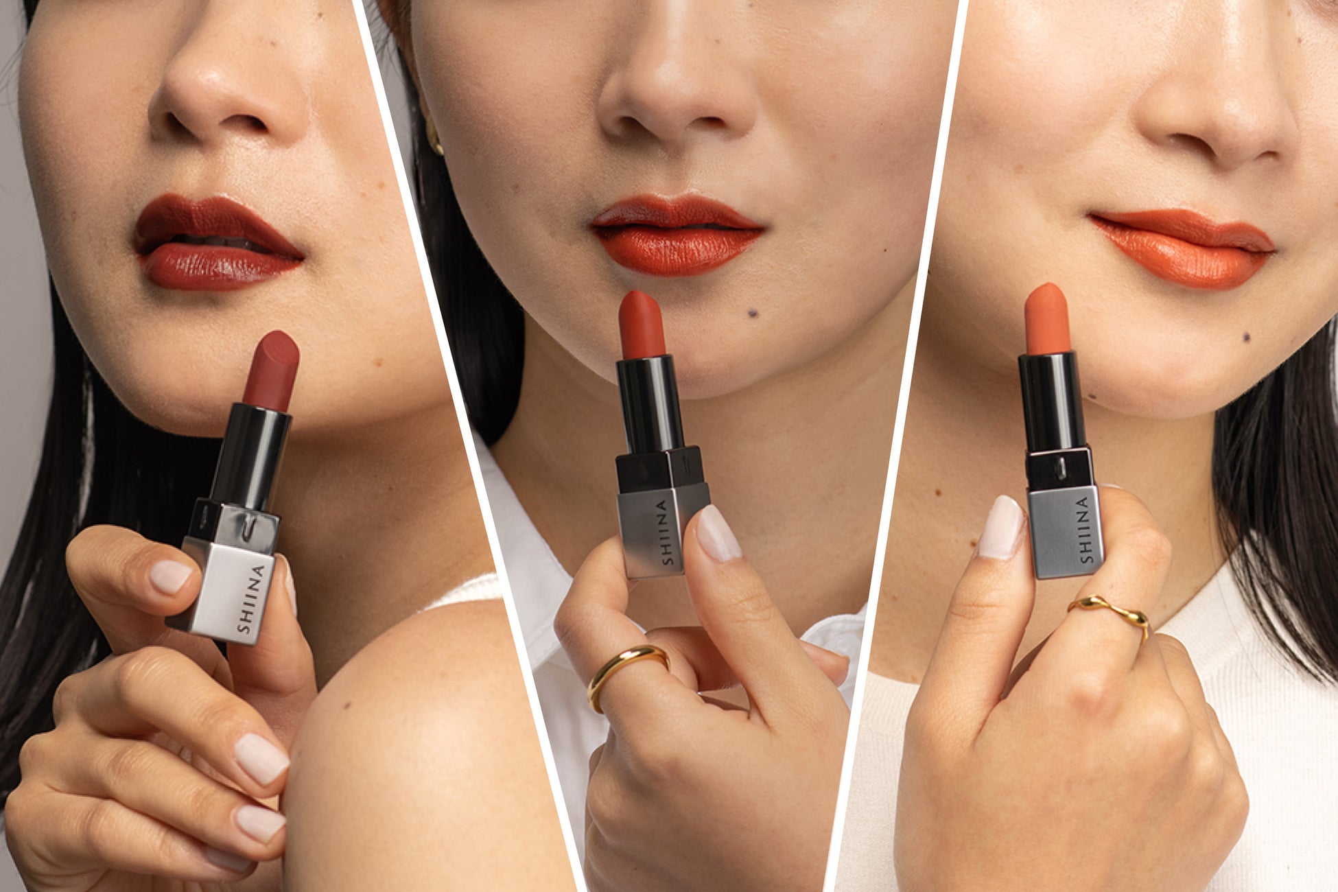 SHIINA organic口紅 01 WINE RED、02 ORANGE BROWN、03 CORAL  クラウドファンディング時の価格:各色4,200円