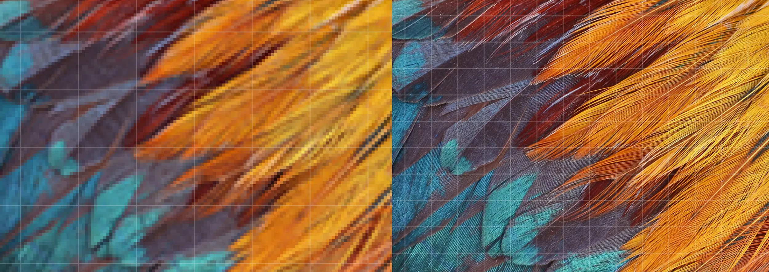 【イメージ画像】左：従来の映像、右：8K映像