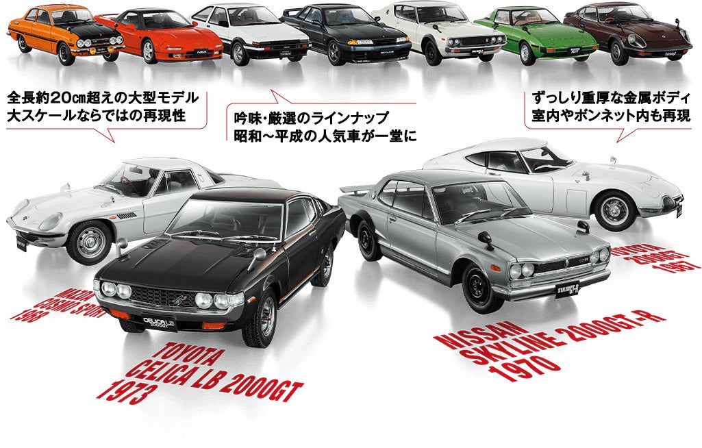 全長およそ20cmの迫力。国産名車の魅力を堪能できる1/18スケールモデル