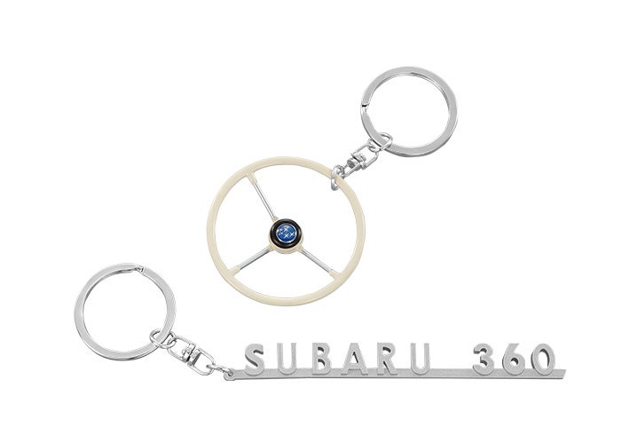 1958年型ステアリングとSUBARUオーナメントのオリジナルデザイン!(サイズ:ステアリング付き 全長 9.6cm オーナメント付き 全長 15.0cm)