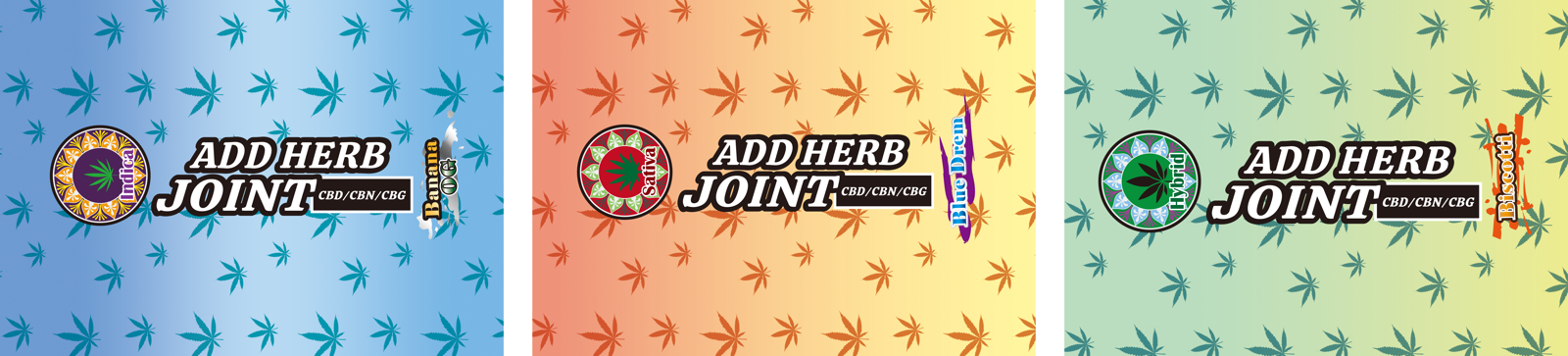 （写真左から）インディカ：Fire OG、サティバ：Pineapple Express、ハイブリッド：Runtz