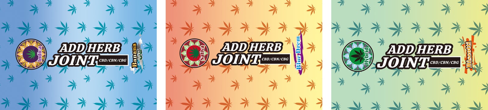 (写真左から)インディカ:Fire OG、サティバ:Pineapple Express、ハイブリッド:Runtz