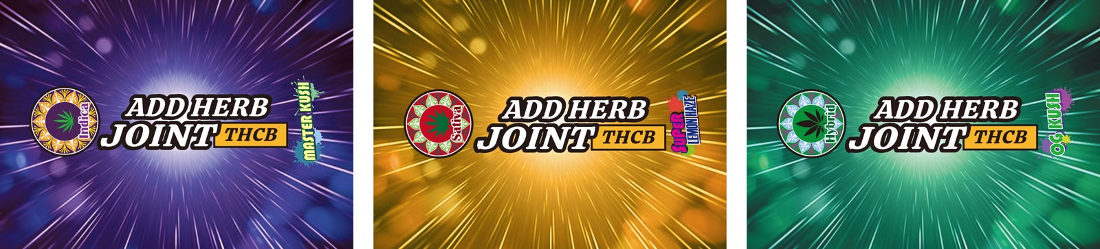 (写真左から)インディカ:Master Kush、サティバ:Super Lemon Haze、ハイブリッド:OG Kush