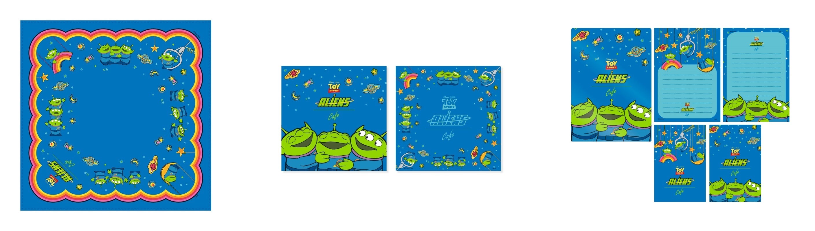 バンダナハンカチ、クッションカバー、ケース付きレターセット