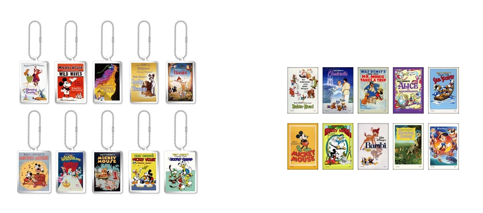 アクリルキーホルダー（ランダム10種）、スクエアマグネット（ランダム10種）