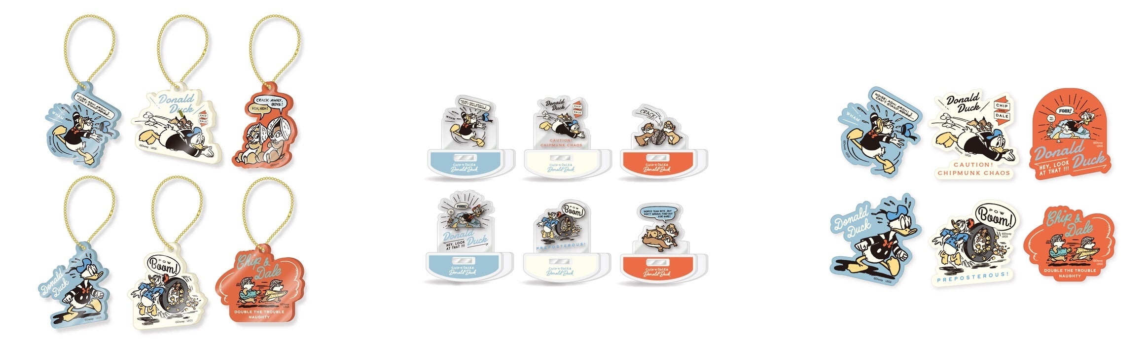 アクリルキーホルダー（ランダム6種）、ミニアクリルスタンド（ランダム6種）、ダイカットステッカー（ランダム6種）