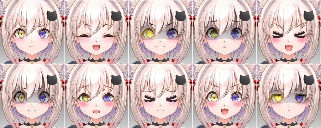 ※「宵闇ねこる」表情パターンイメージ