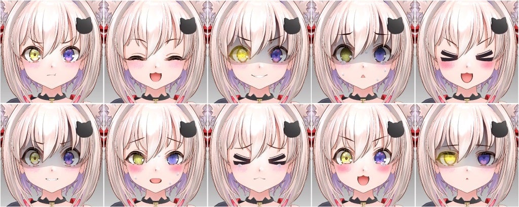 ※「宵闇ねこる」表情パターンイメージ