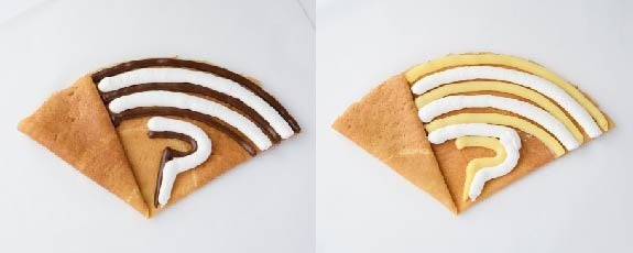 （左から）チョコ生クリーム、カスタード生クリーム