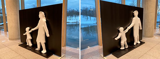 「家族四人」立体錯視（杉原厚吉・明治大学研究特別教授）