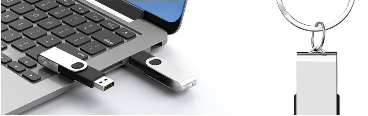 JUANWE 128GB USBフラッシュドライブ 2点セット USB 2.0 USBメモリ 格納式 ストレージ メモリスティック 回転式 キーホルダ : JUANWE 128GB USB Flash Drive 2 Pack 128GB, USB 3.0