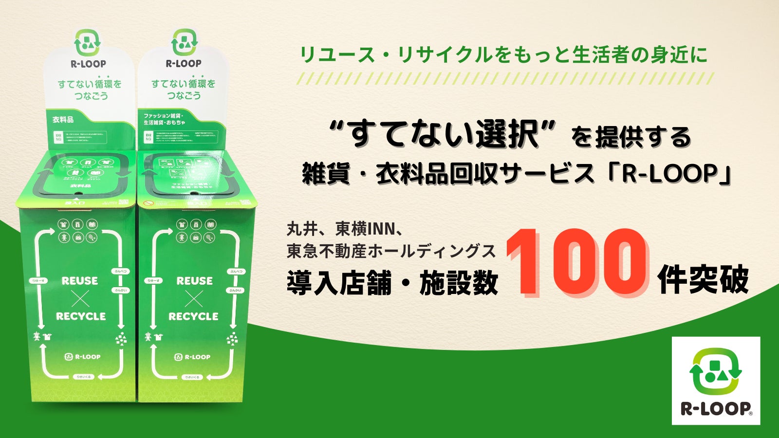 すてない選択”を提供する雑貨・衣料品回収サービス「R-LOOP すてない選択”を提供する雑貨・衣料品回収サービス「R-LOOP