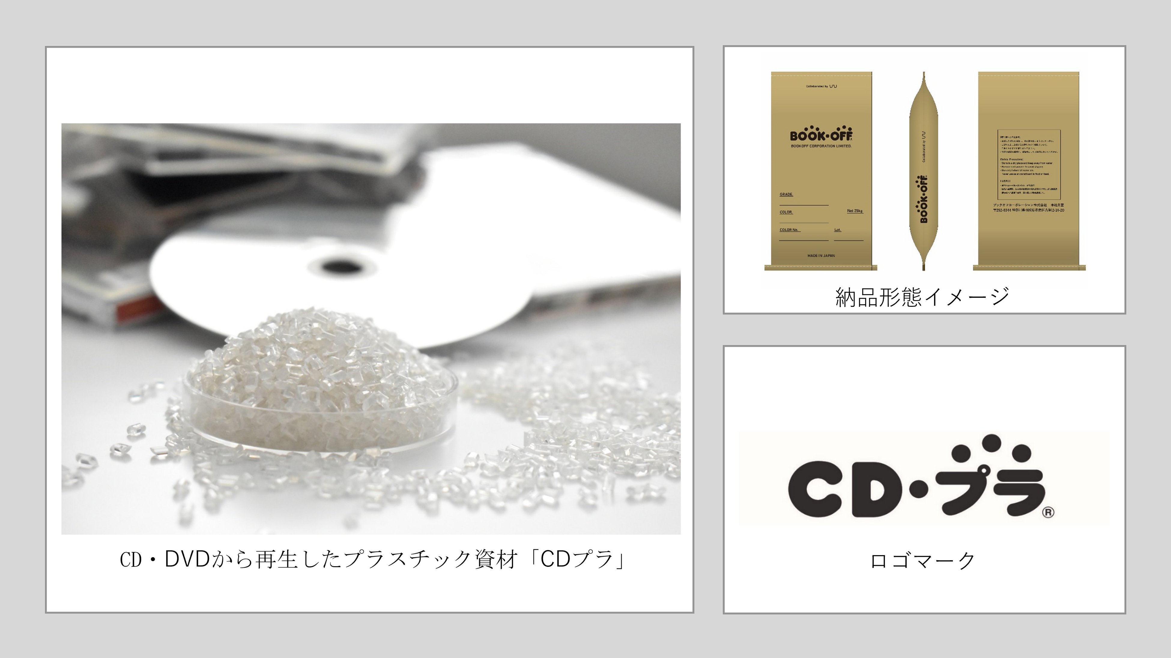 ブックオフの再生プラスチック資材「CDプラ」