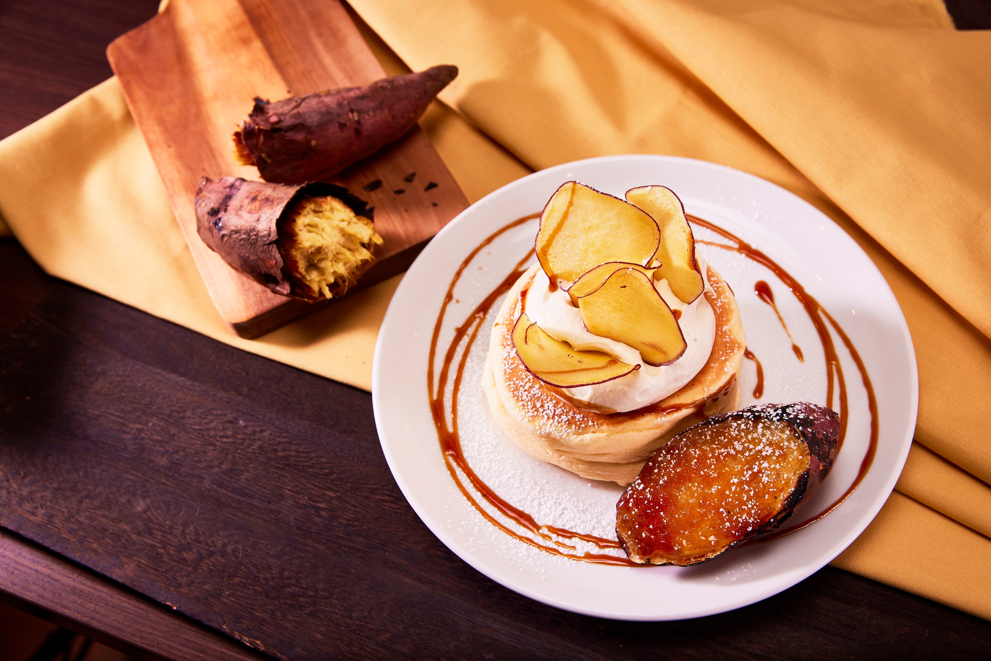 季節限定の「紅はるかのリコッタパンケーキ」