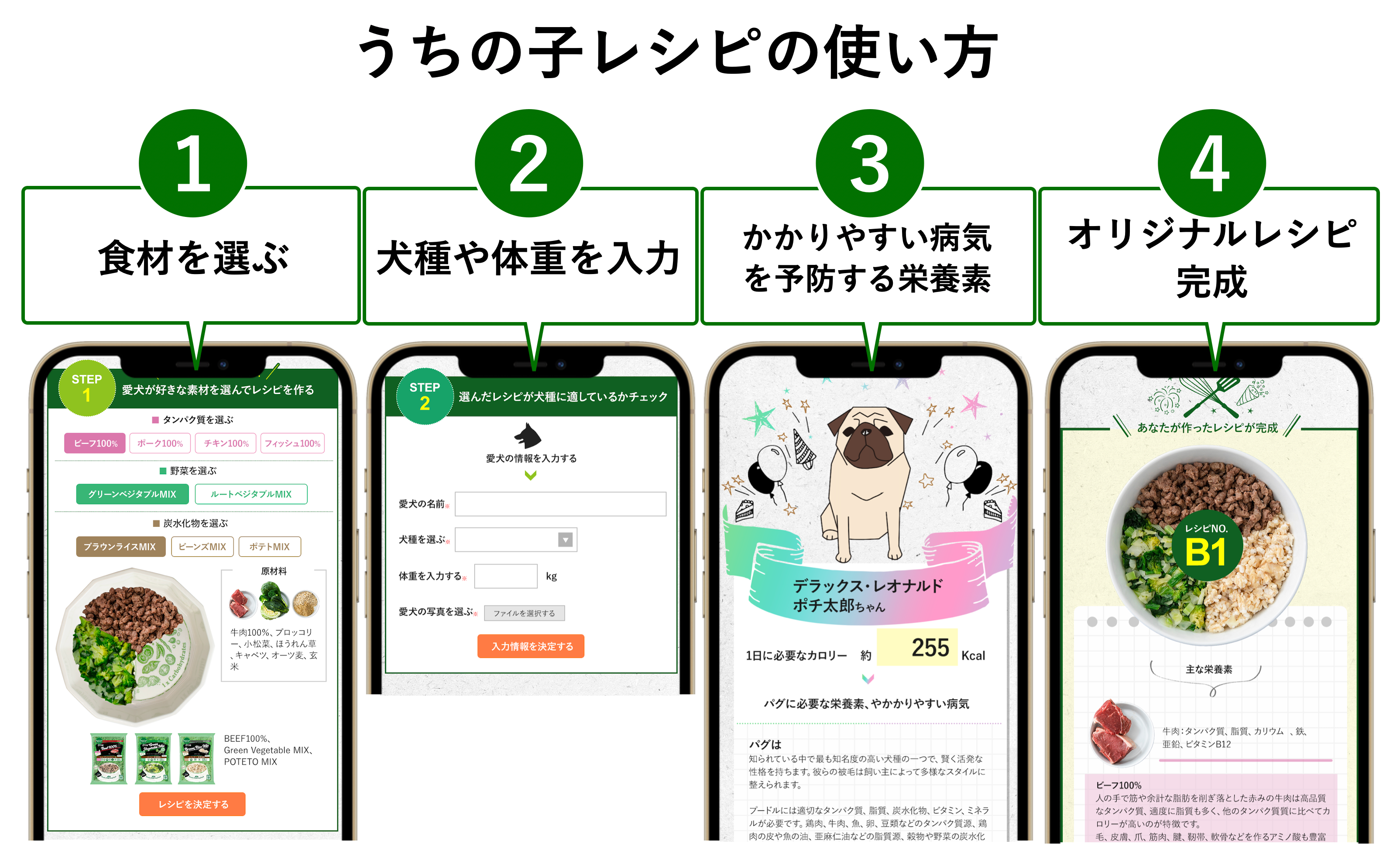 うちの子レシピの使い方