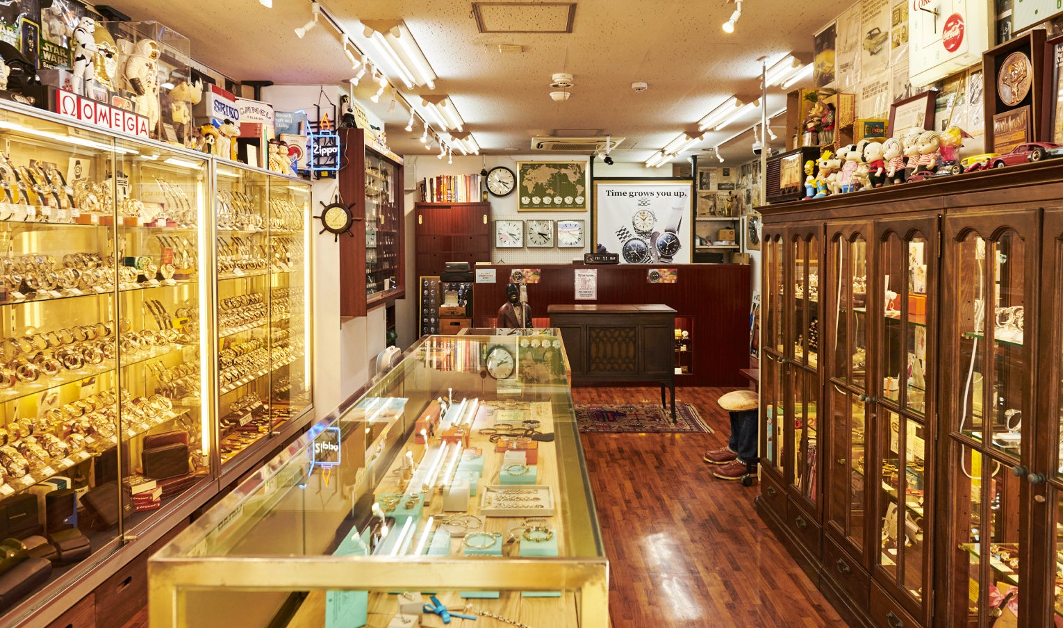 Zippo ショーケース 飾り棚 木製 コレクションケース ビンテージ物