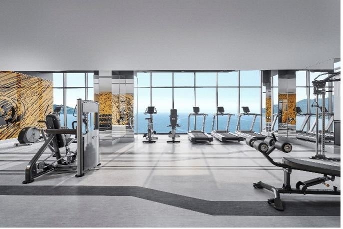 フィットネスセンターからの海のパノラマビュー