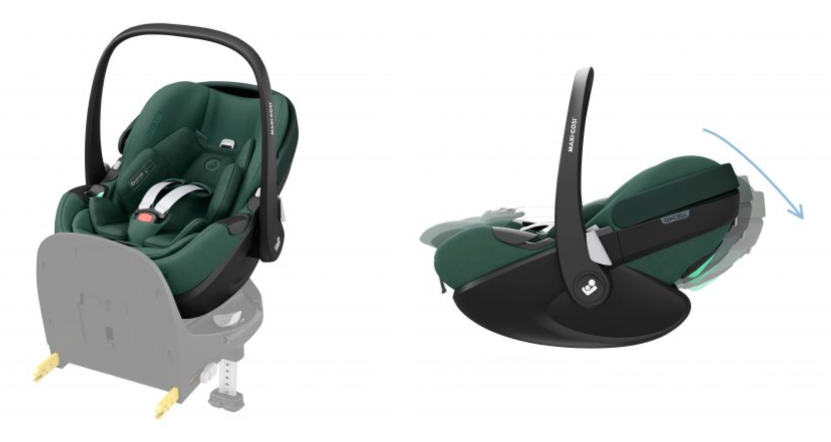 美品/セット販売マキシコシプベル360PROチャイルドシート&ベースメント 世界初。チャイルドシートに新発想の“スライド“技術を搭載したMAXI